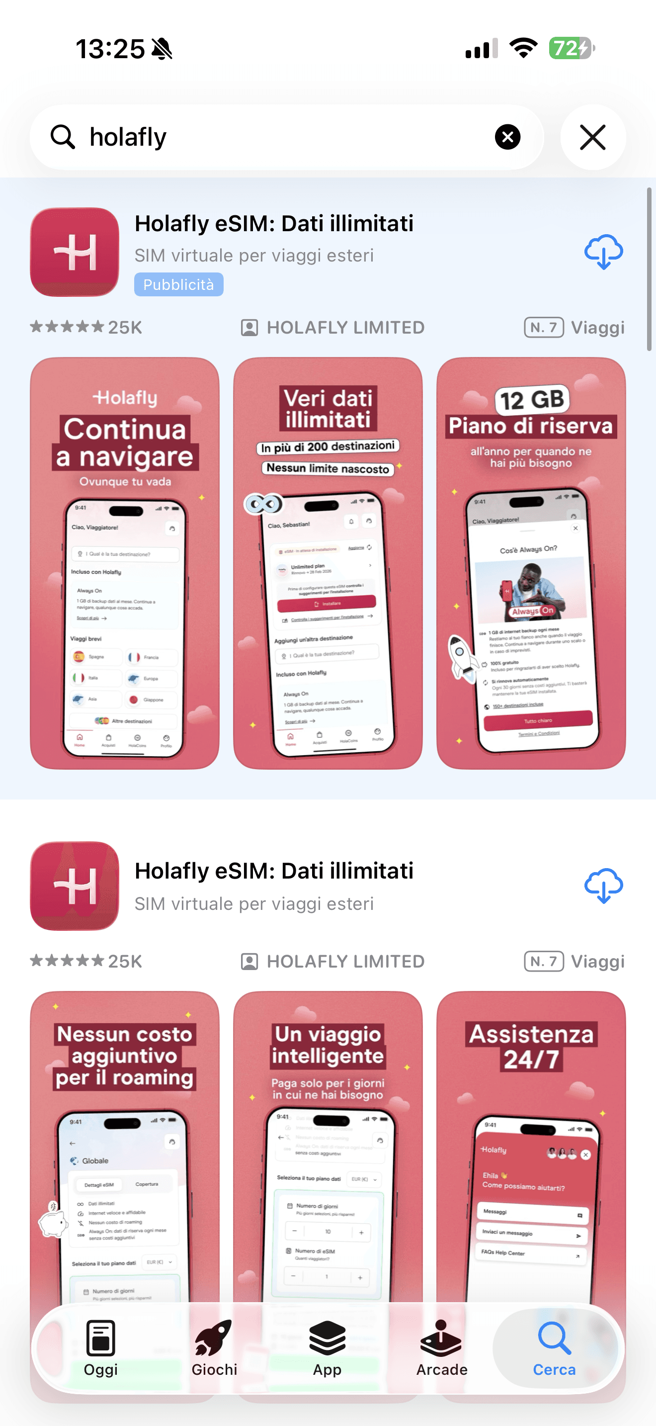 L'app Holafly sull'App Store