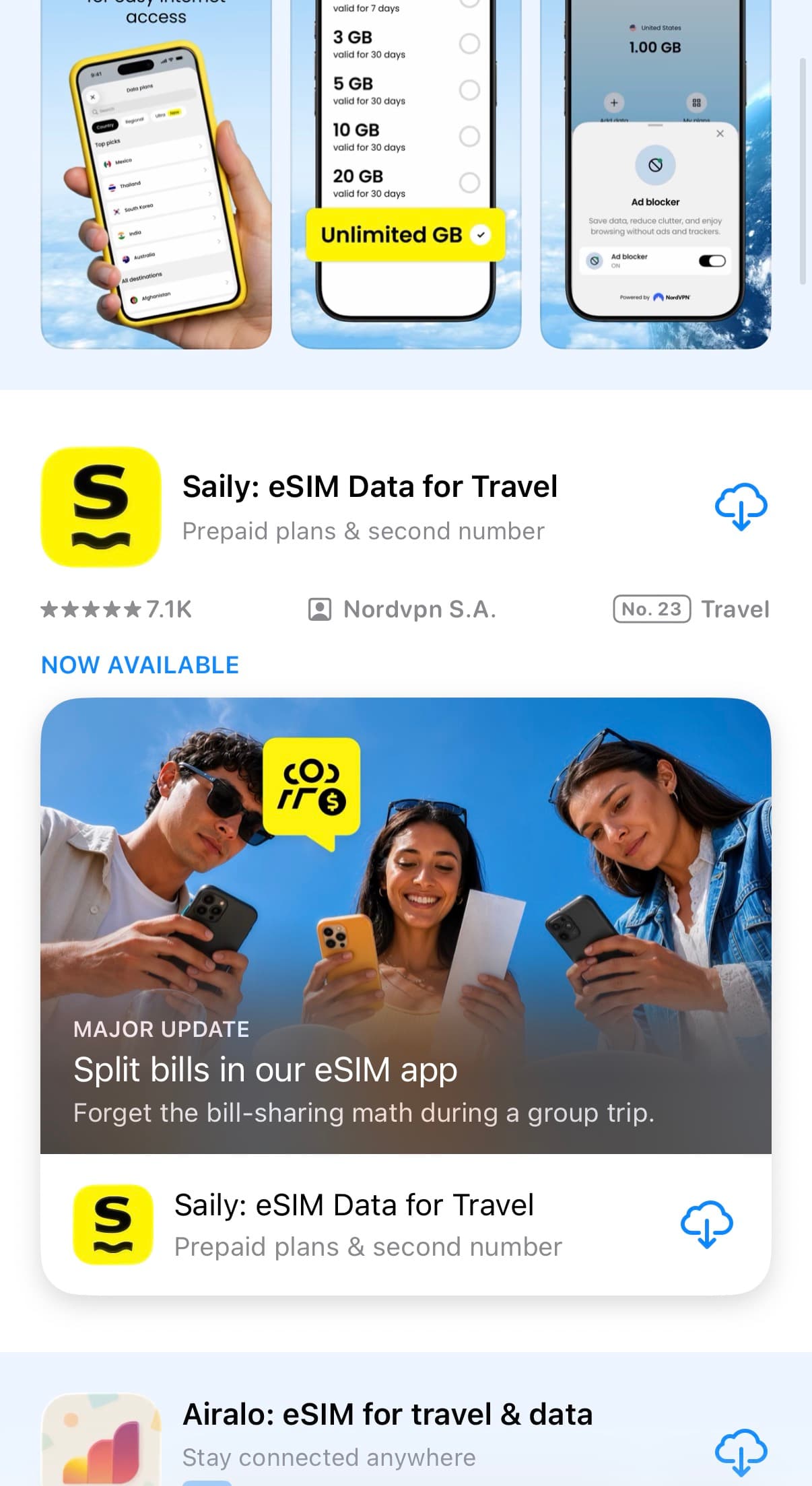 L'app Saily sull'App Store
