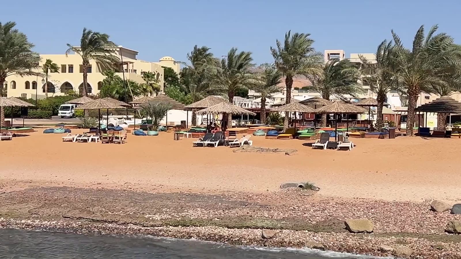 Spiaggia di un resort ad Aqaba, Mar Rosso