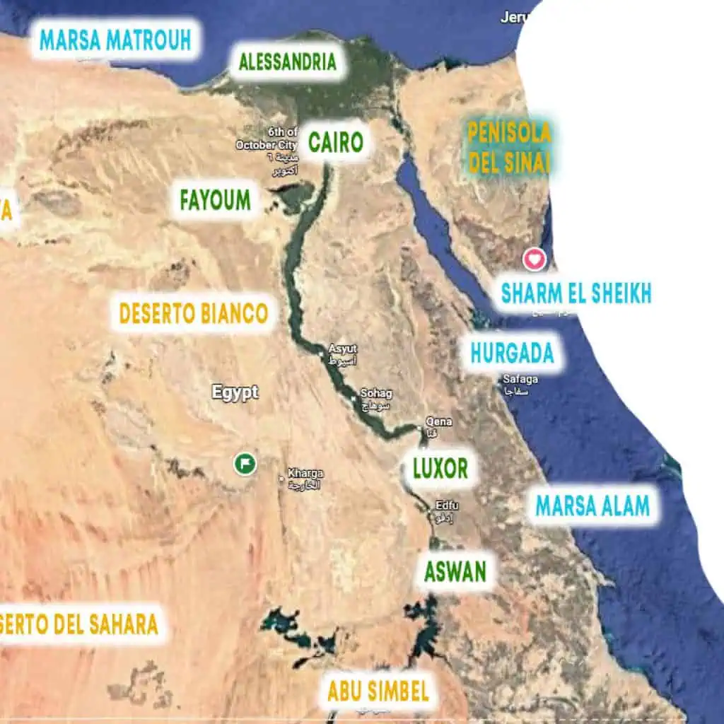 mappa geografica dell' egitto